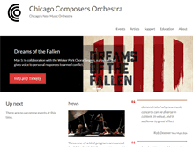 Tablet Screenshot of chicagocomposersorchestra.org